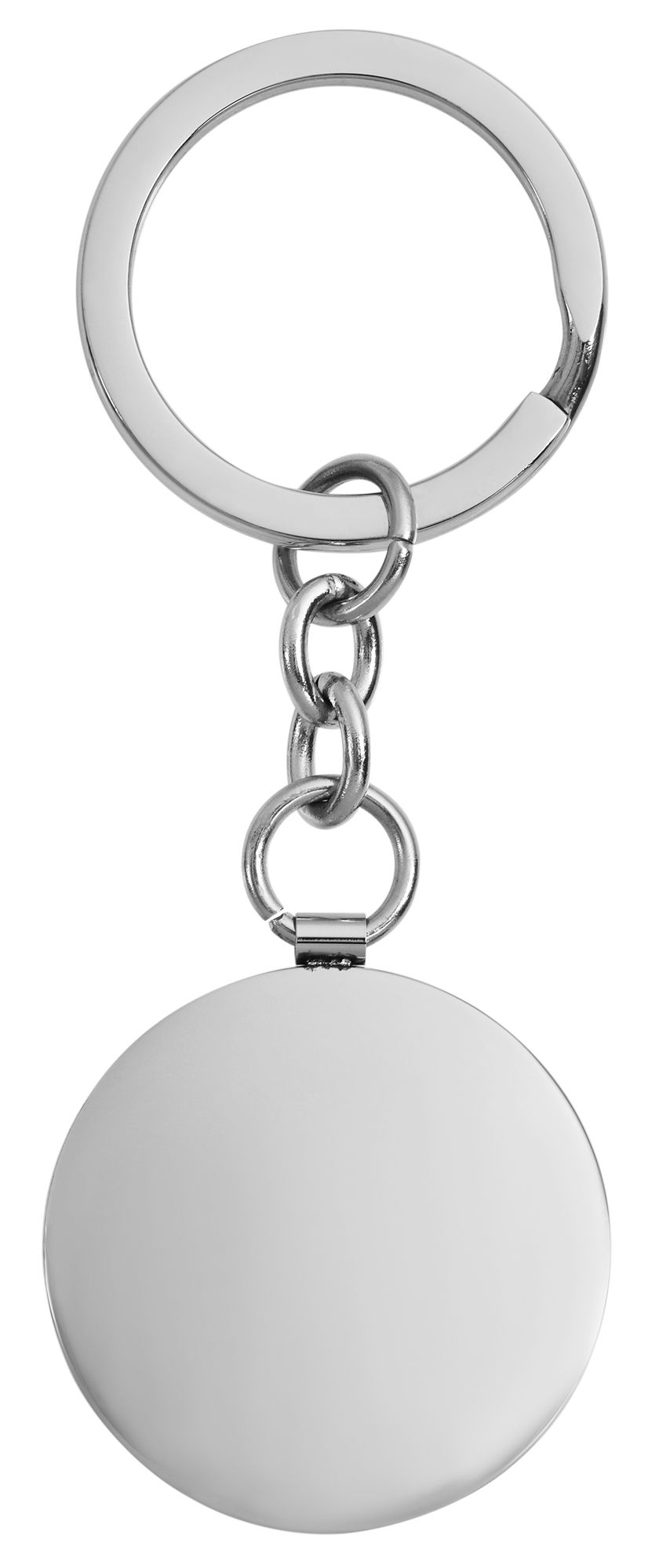 "Flynn" Edelstahl Schlüsselanhänger mit Gravurplatte Ø 32 mm, silberfarbig