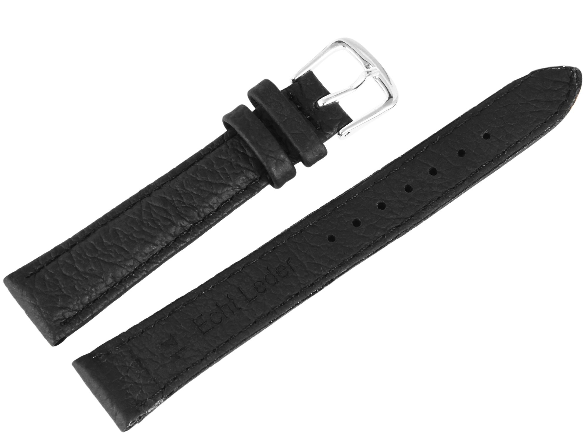 Echtleder-Uhrenarmbänder, schwarz, VE 10, 18 mm