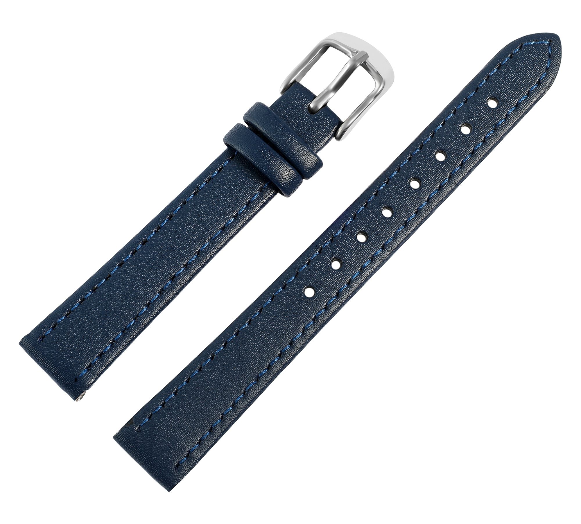 Echtleder-Uhrenarmband, dunkelblau, 16 mm