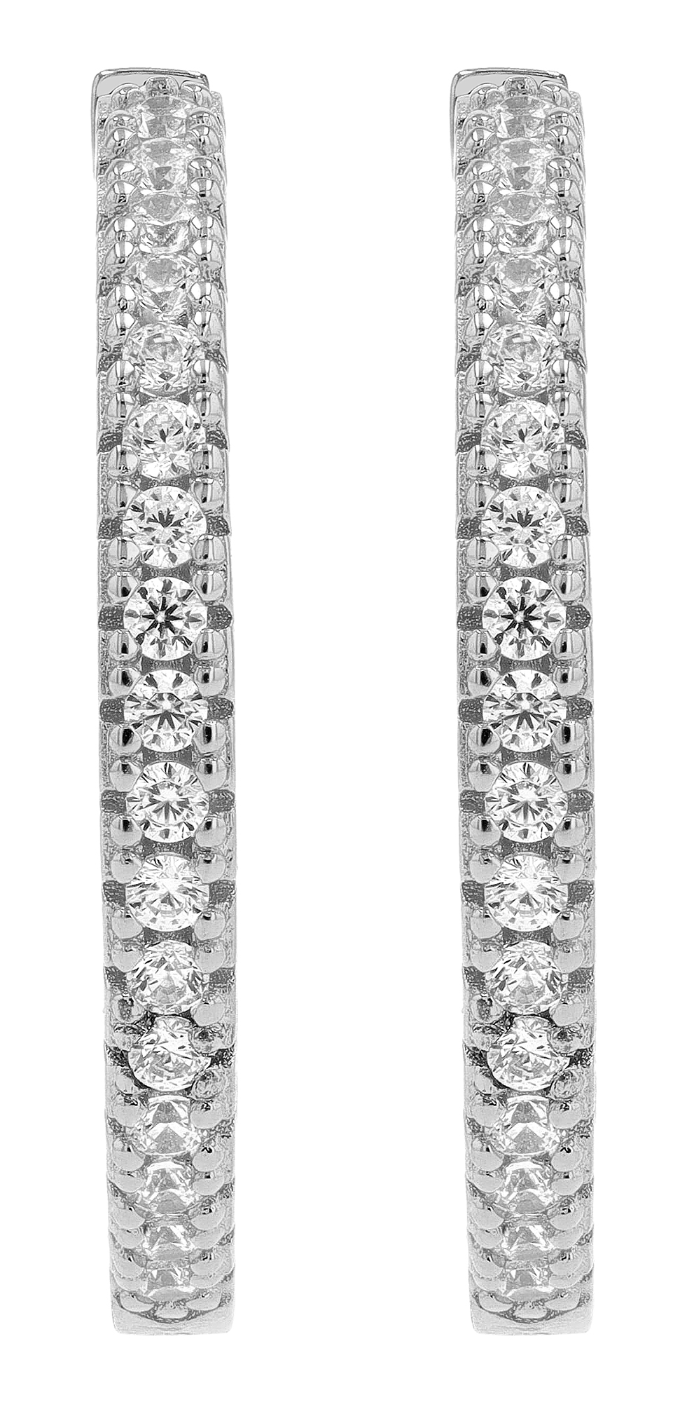 Sif Jakobs Jewellery 925/- Echt Silber Creolen "Ellera X-Grande" Ø 20 mm, weiße Zirkonia, rhod.