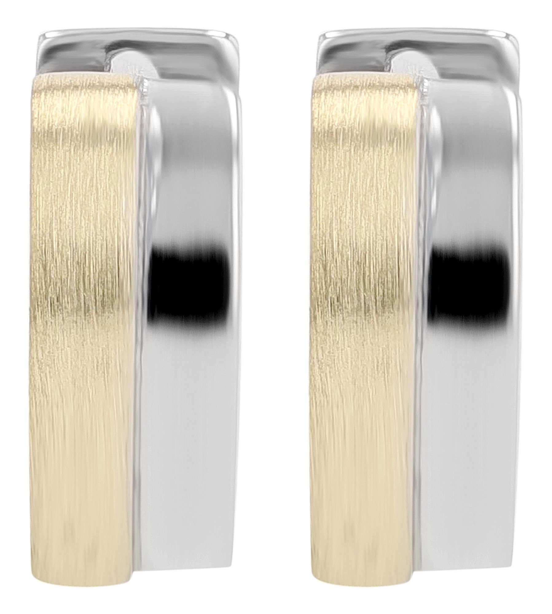 925/- Echt Silber Klapp-Creolen "Clavel", rhodiniert, bicolor