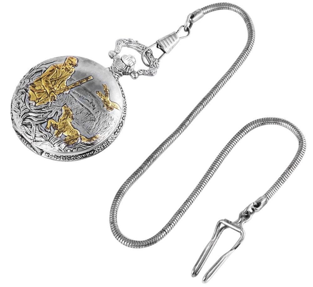 Excellanc Taschenuhr, Jäger, silber- und goldfarben