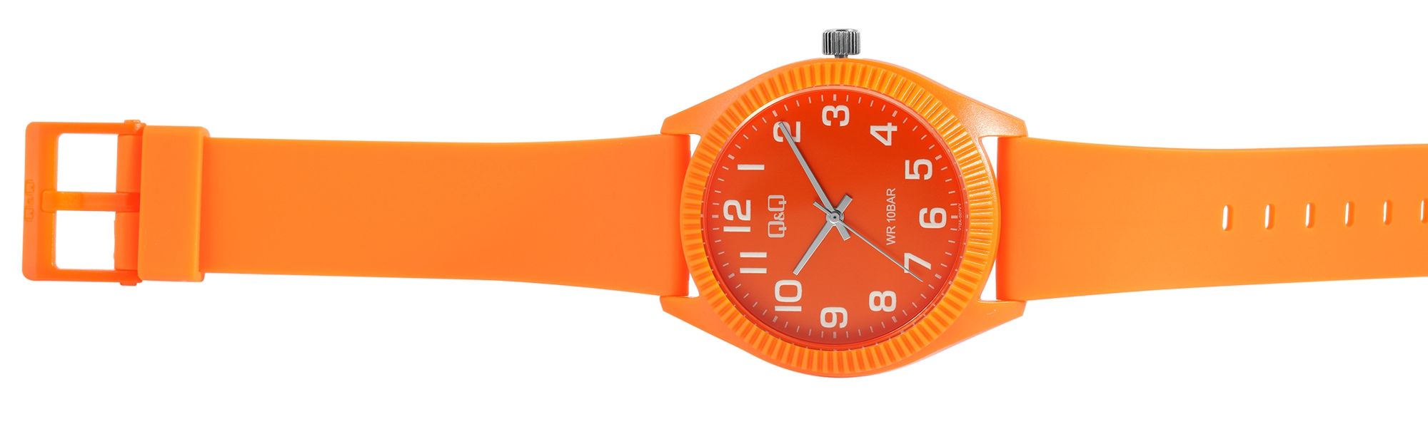 Q&Q Unisexuhr mit Silikonarmband, 10 Bar, orange
