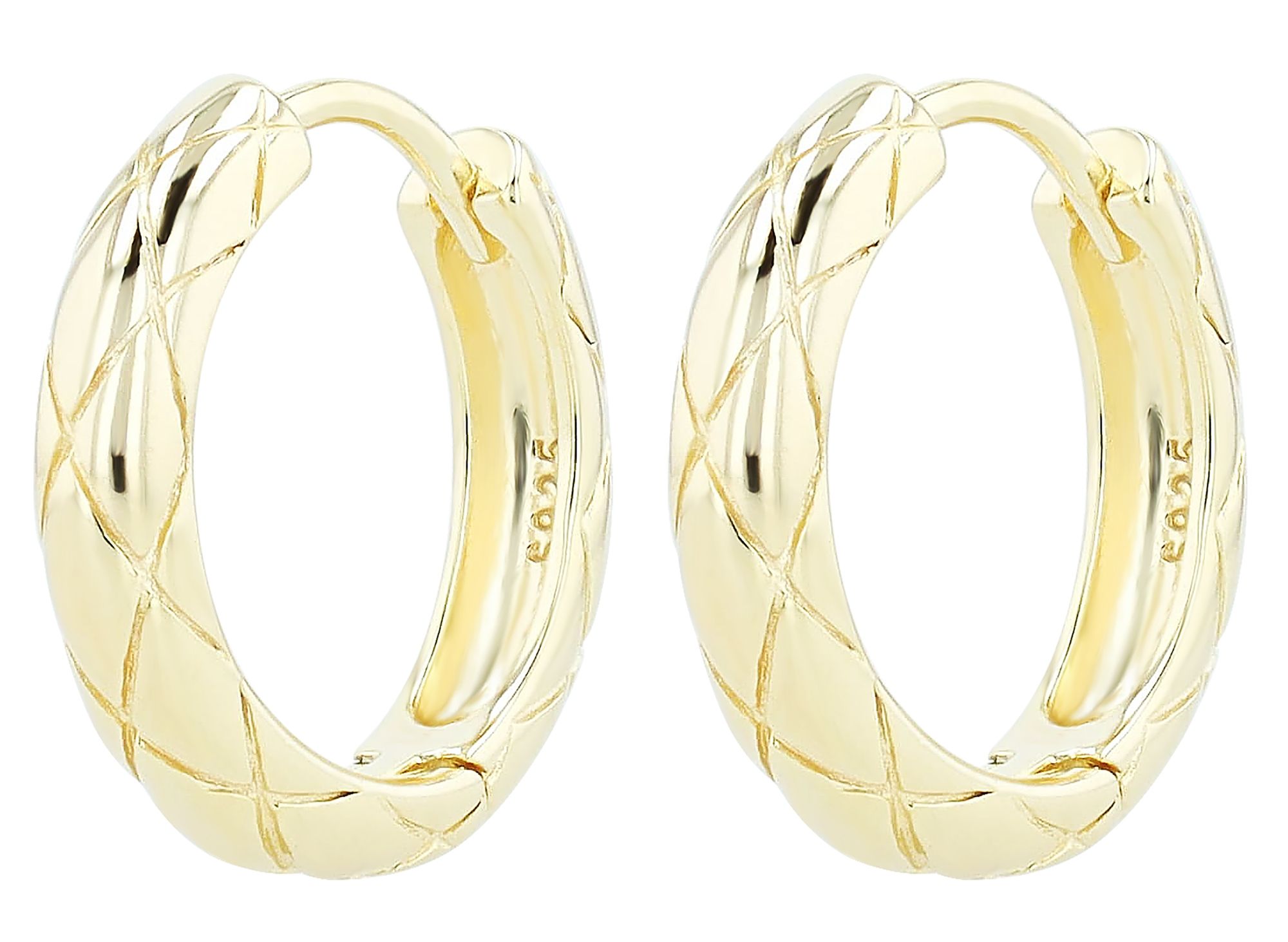"Marica" 925/- Echt Silber Creole Ø 10 mm,, gemustert, vergoldet