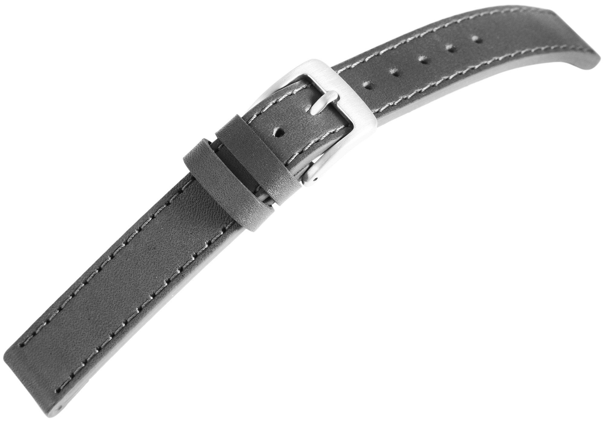 Echt Lederband, 16 mm, grau
