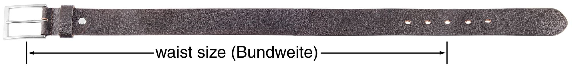 Leonardo Verrelli Echtleder Gürtel, dunkelbraun, kürzbar, Länge 100 cm