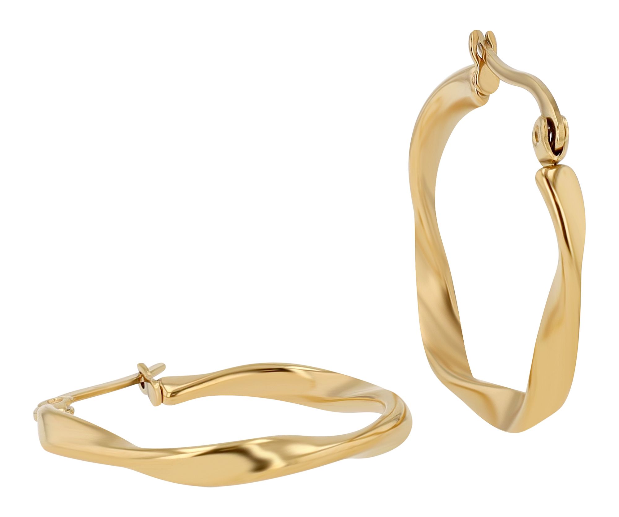 "Aelia" Edelstahl gedrehte Creolen Ø 20 mm, goldfarben