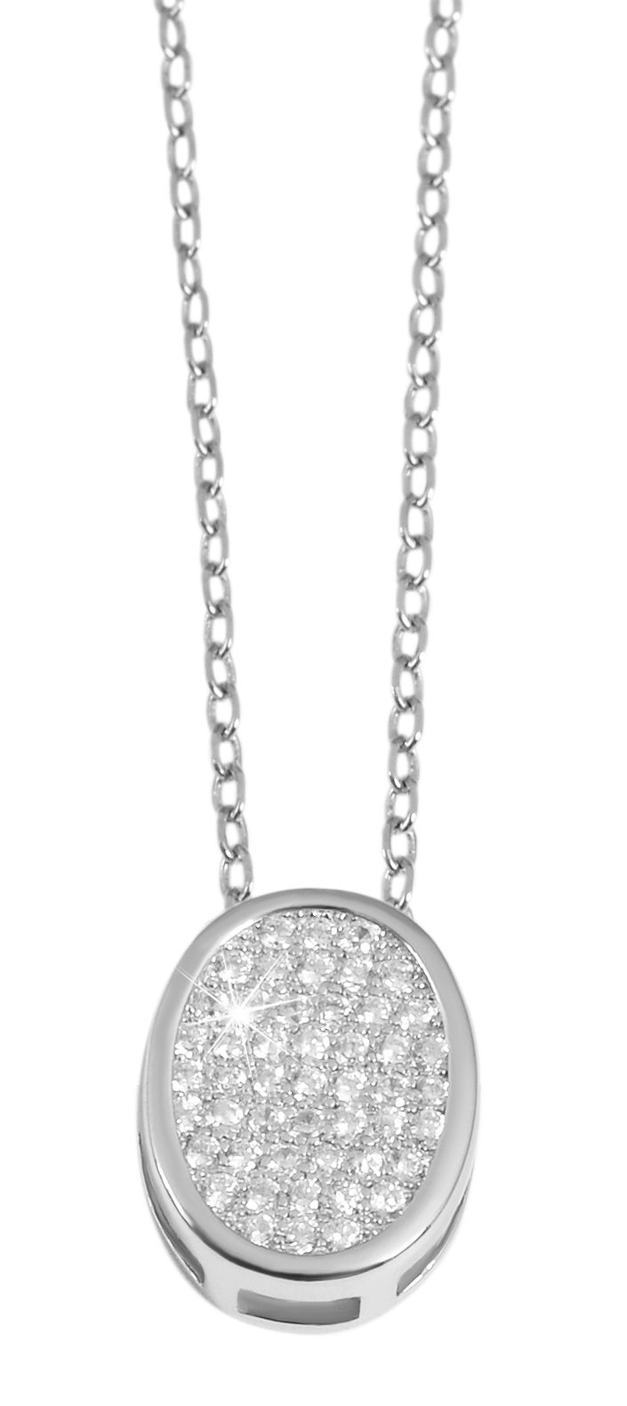 925/- Echt Silber Schmuckset mit Ohrsteckern und Kette mit Anhänger, Zirkoniabesatz, 925/rhodiniert