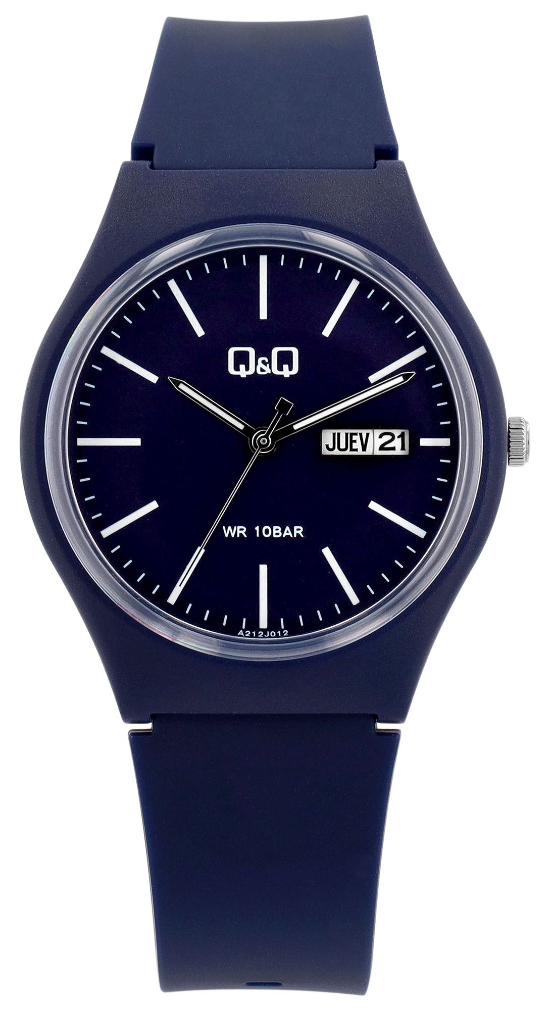 Q&Q Herren-/ Jugenduhr mit Silikonarmband, Ø 38 mm, dunkelblau