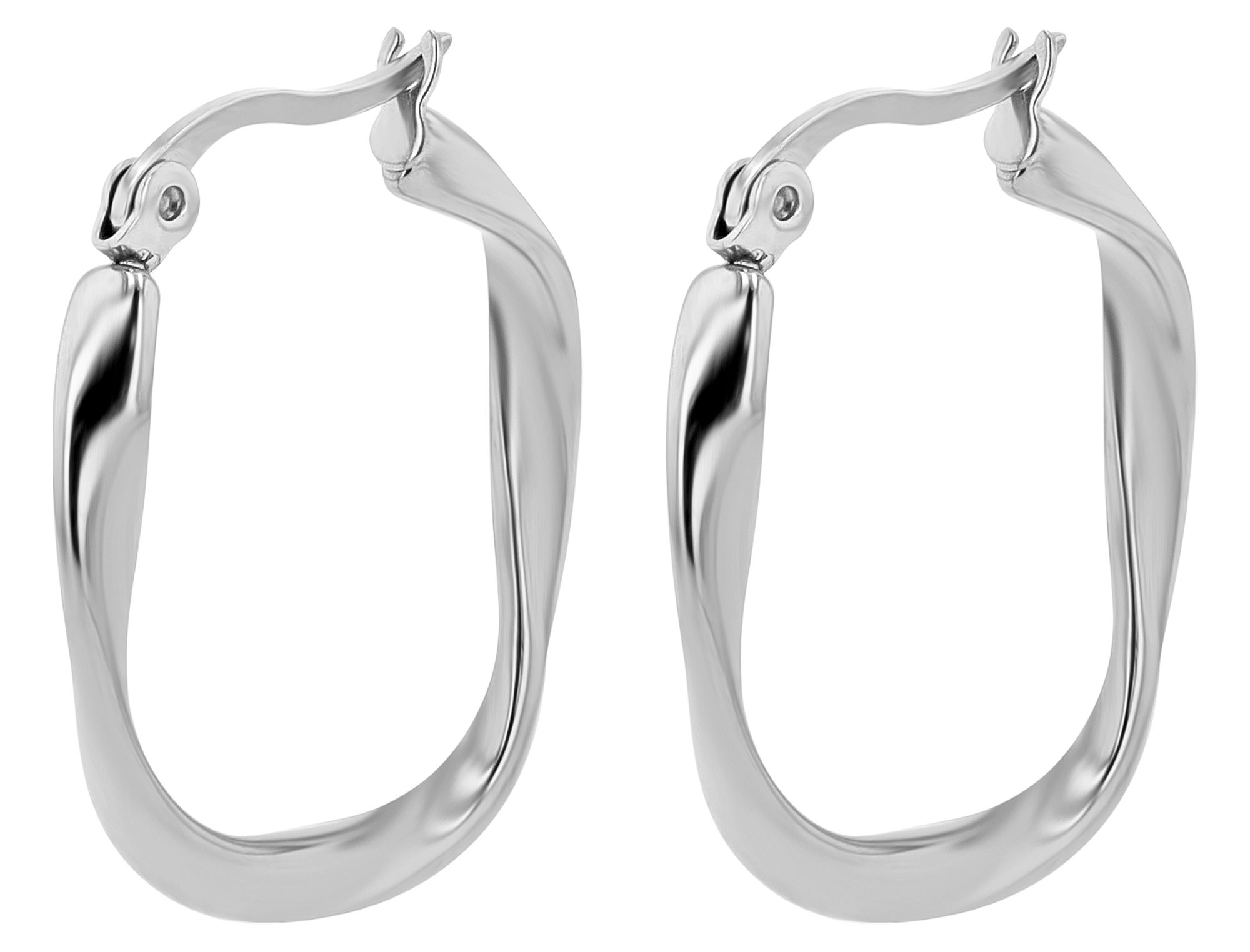 "Aelia" Edelstahl gedrehte Creolen Ø 20 mm, silberfarben