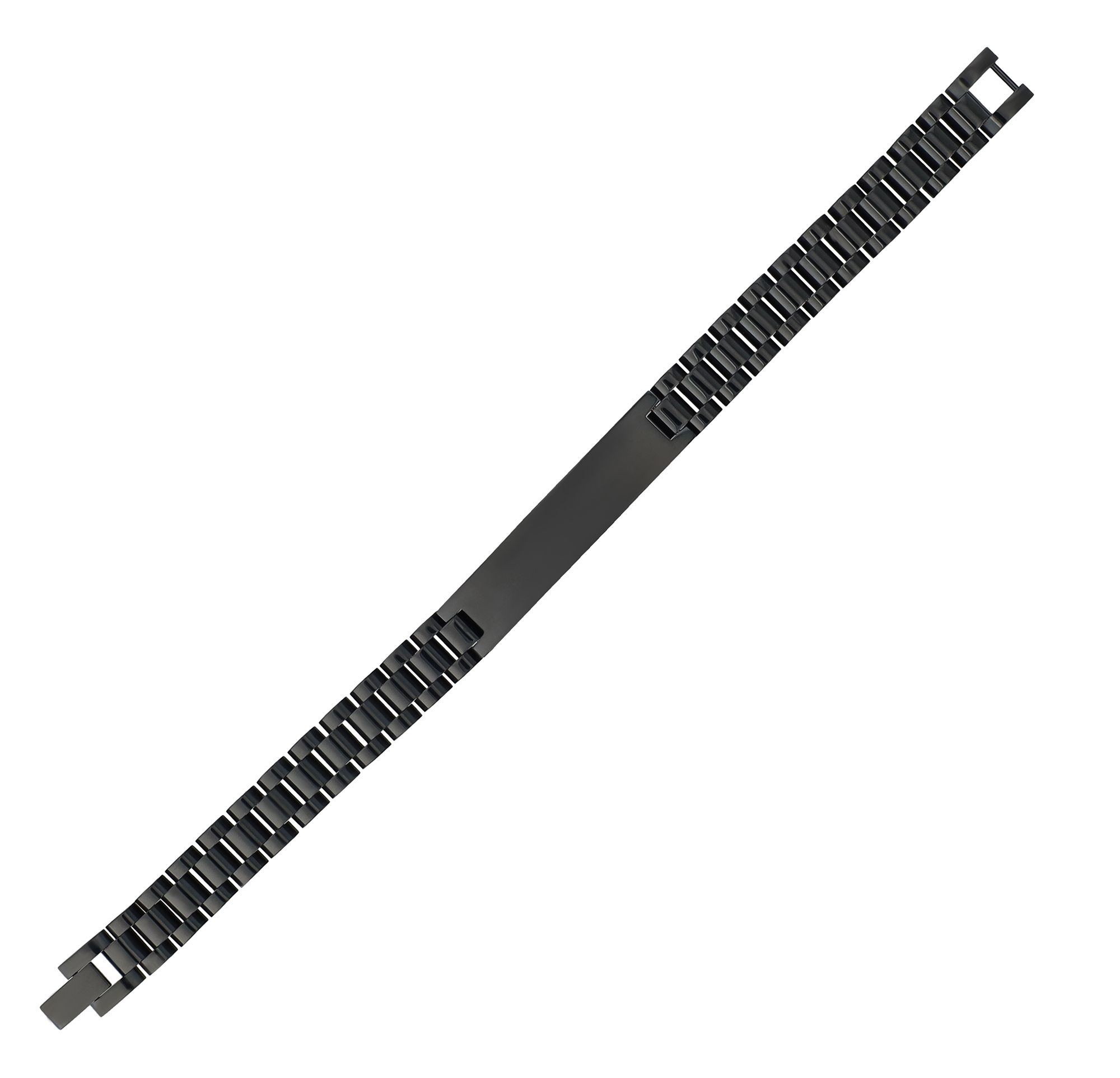 "Wini" Armband mit Gravurplatte, 21 cm/ 10 mm, schwarz