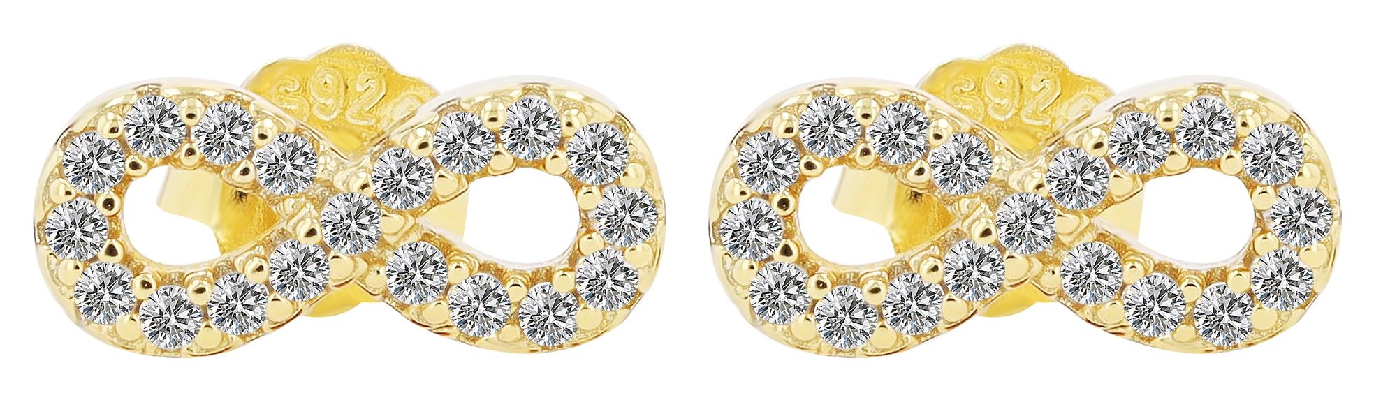 "Mariko" - Infinity Ohrstecker, 925/- Echt Silber, Gold