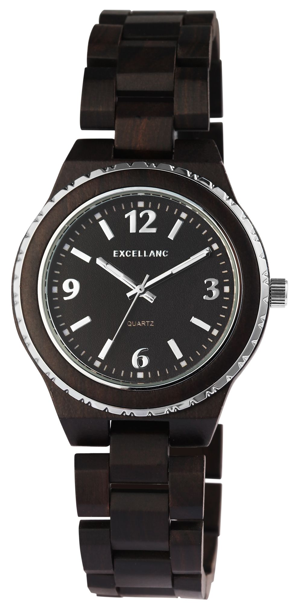 Excellanc Unisexarmbanduhr aus Schwarzholz
