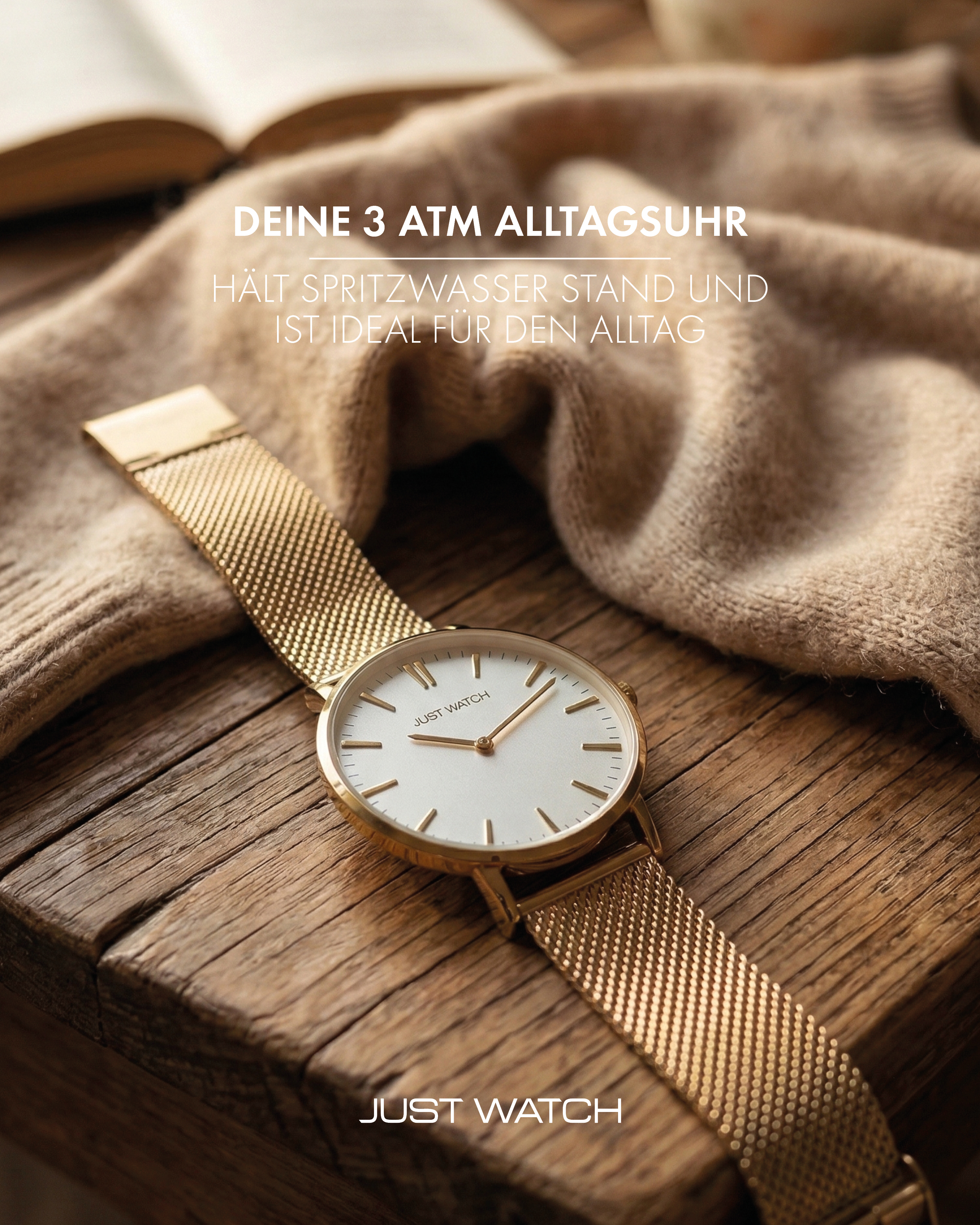 Just Watch analoge 2-Zeiger Unisex-Armbanduhr