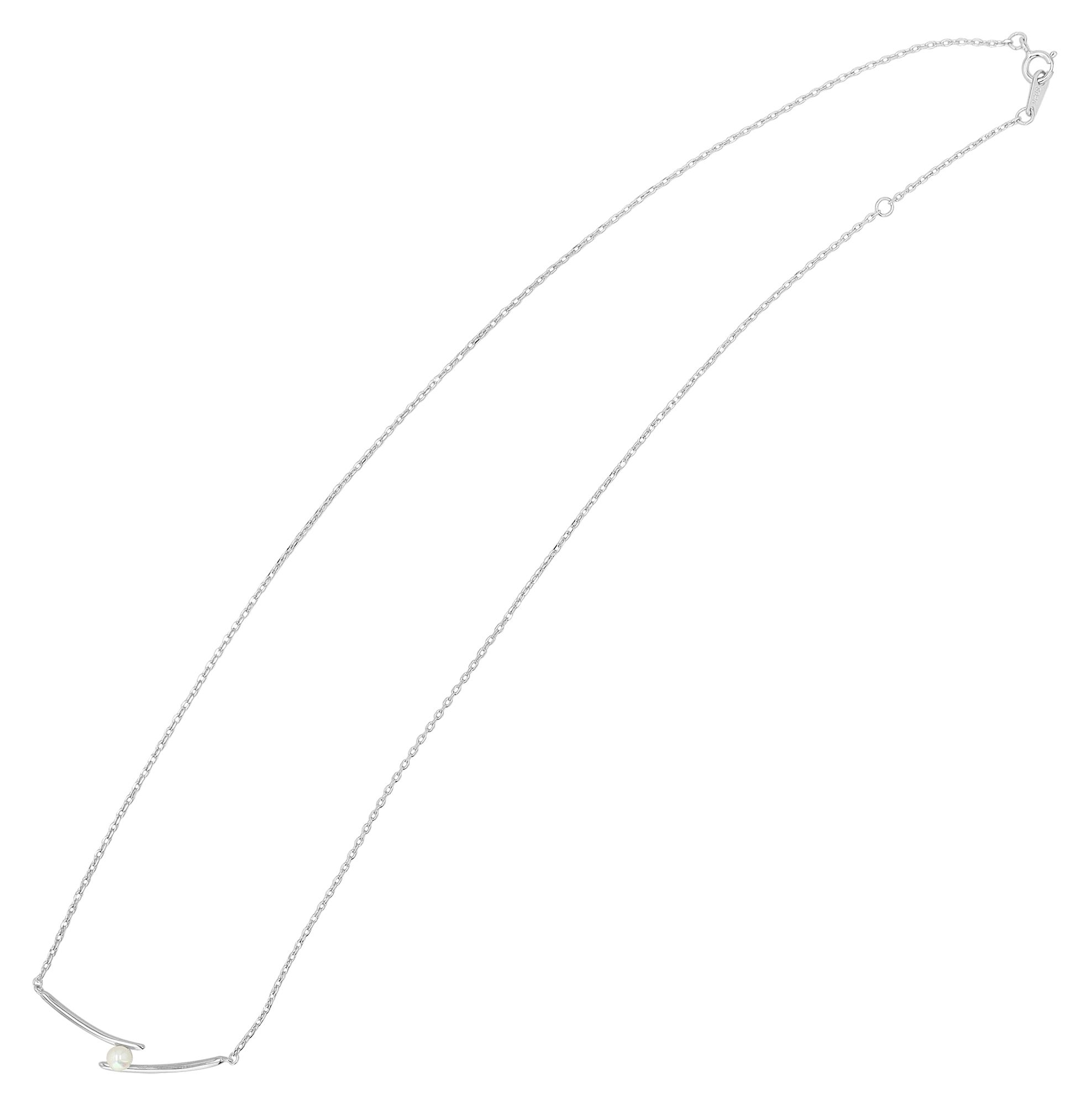 "Pennilyn" 925/- Echt Silber Kette, Süßwasserperle, silberfarben, rhodiniert