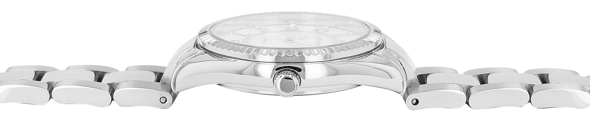 JUST WATCH Damenuhr "Lunaria" mit Edelstahlband, Simili, Ø 32 mm, silberfarben/ Perlmutt