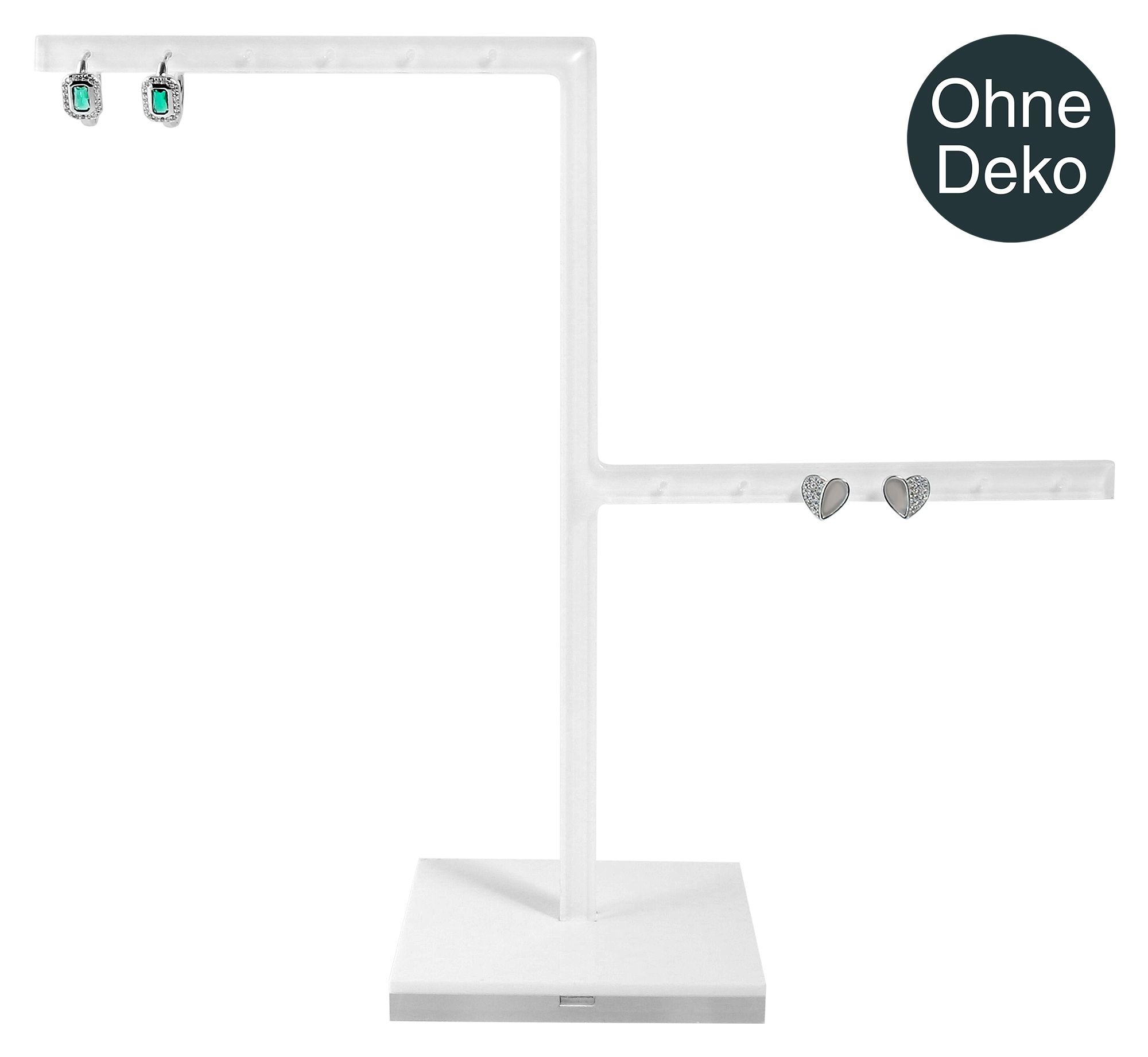Acryl Aufsteller für 6 Paar Ohrringe(Dekoserie Glossy), weiß