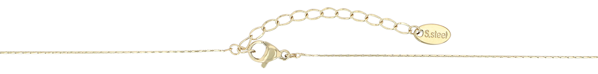 "Amma" Edelstahl Kette + Anhänger - Herz/ Süßwasserperlen, 40+5 cm, goldfarben