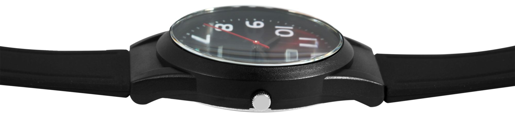 Q&Q Unisexuhr mit Silikonarmband, 10 Bar, schwarz/rot
