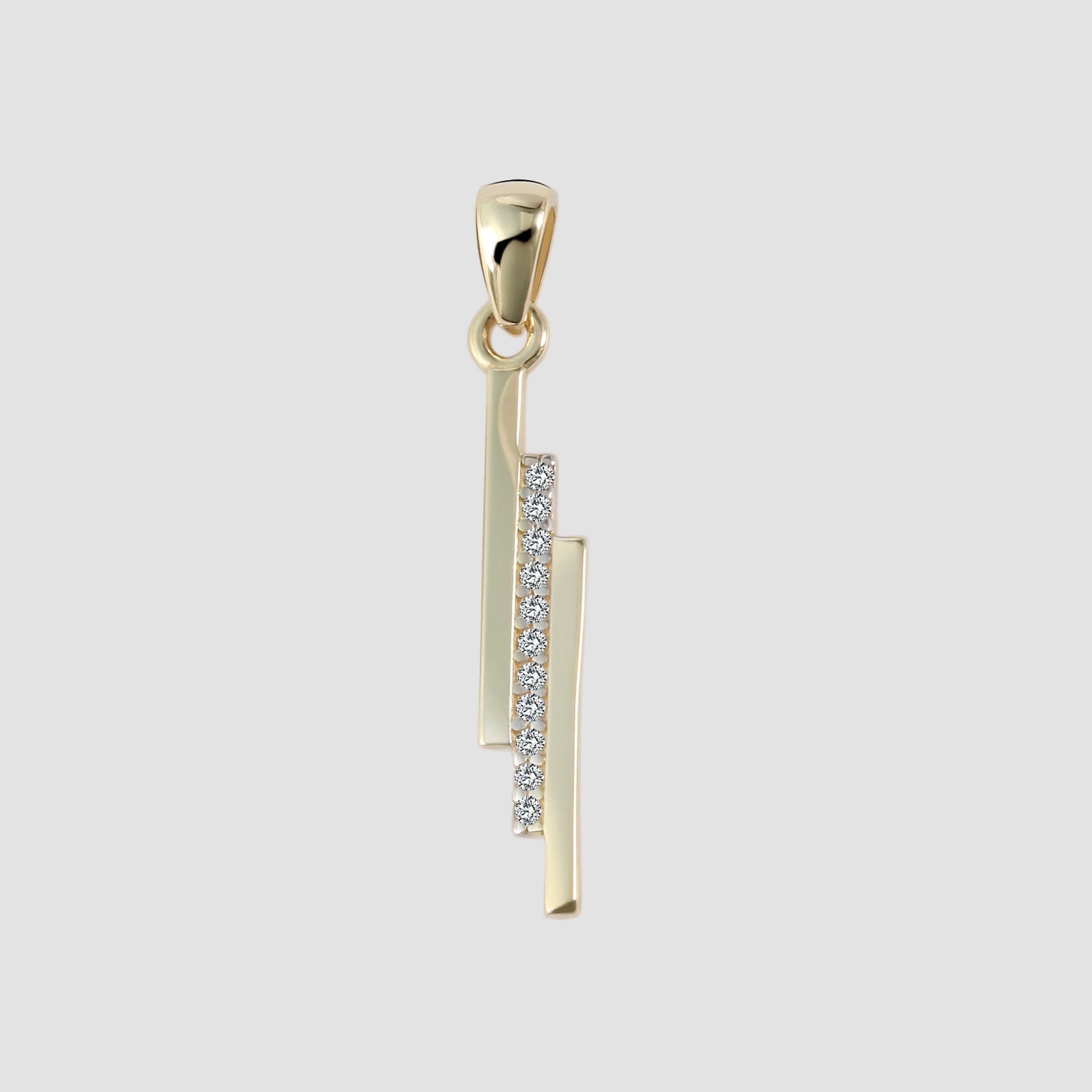 333/- Gold Anhänger "Ebony" ohne Kette, Zirkoniabesatz, 8 Karat, Gelbgold