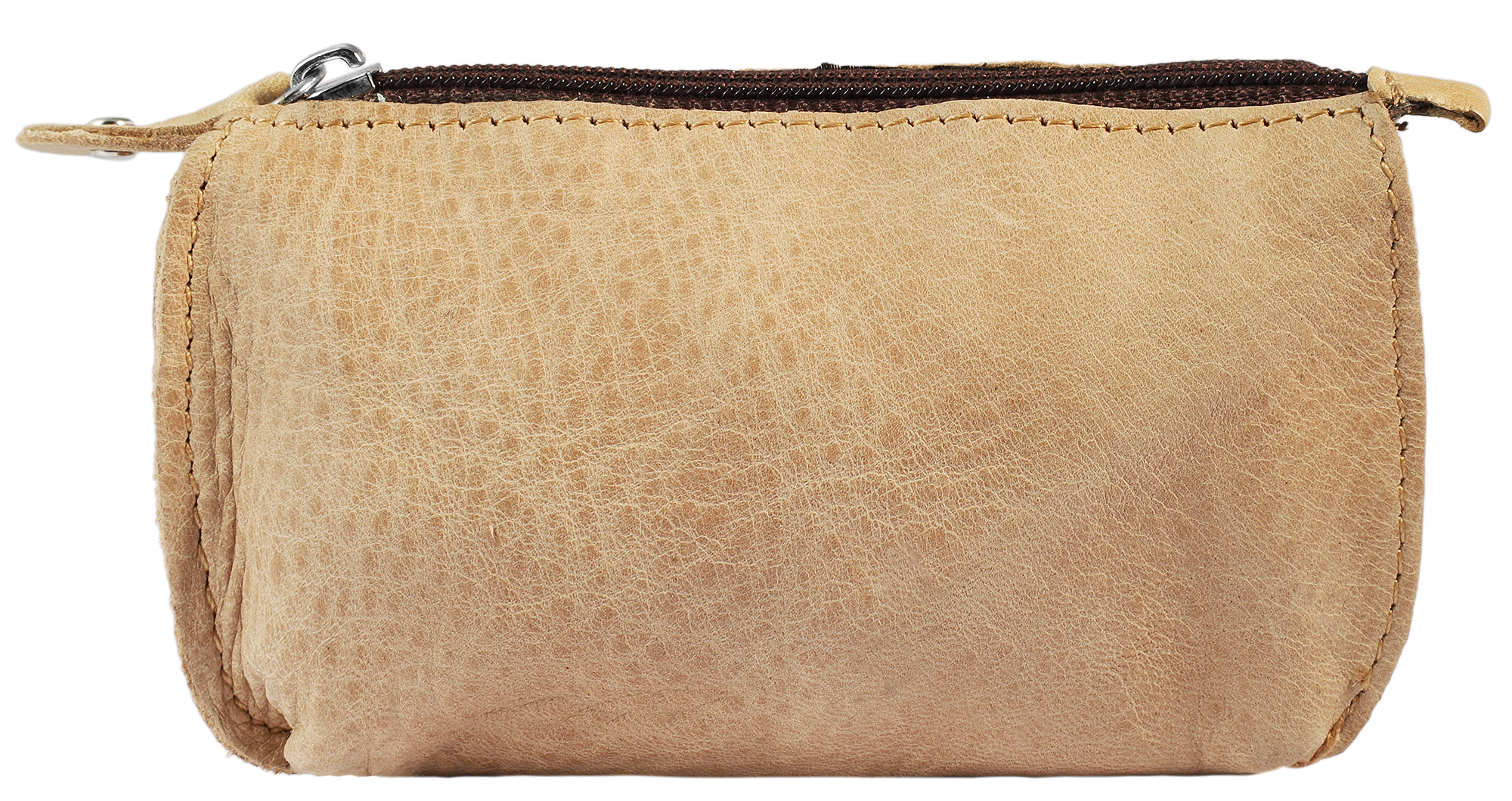 Excellanc Schlüsselbeutel aus Echtleder, beige