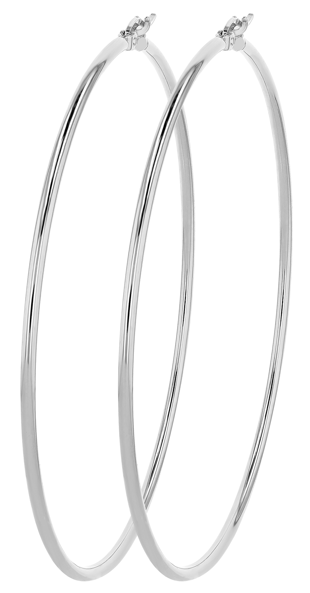 Edelstahl Creolen, silberfarbig, 70mm