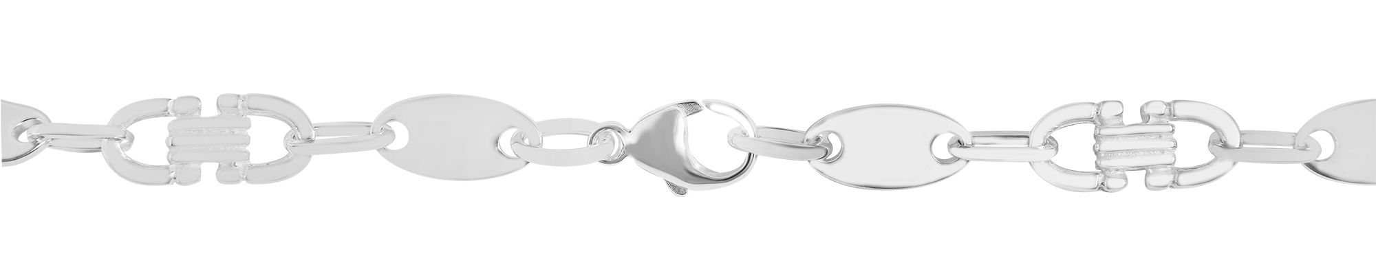 "Lore" 925/- Echt Silber Plattenkette, weiß, 70cm / 8 mm
