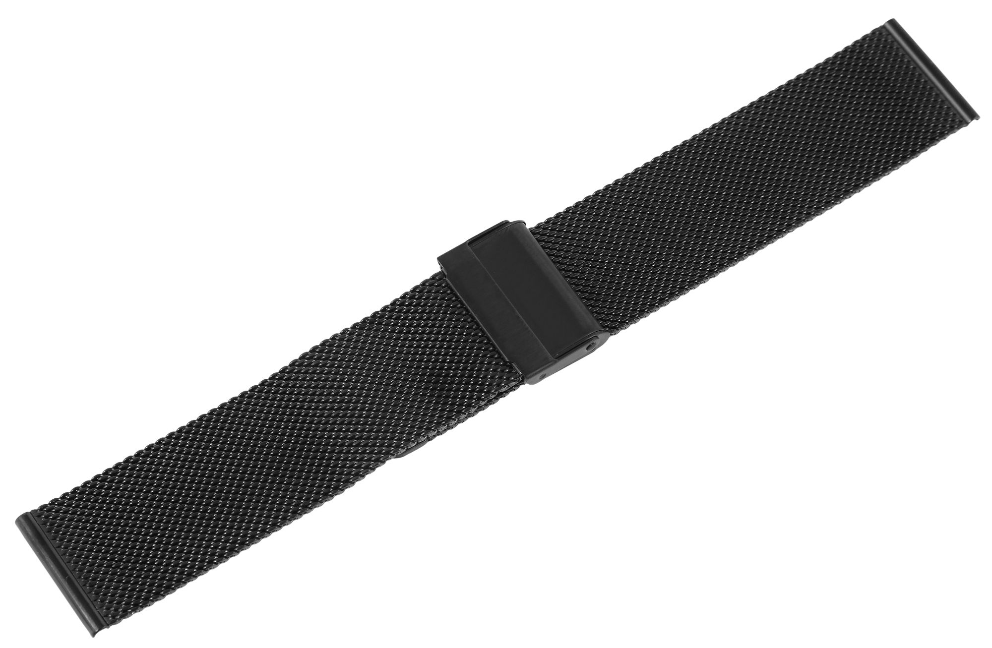 Edelstahl-Milanesearmband (Quick-Release), schwarz, 24 mm