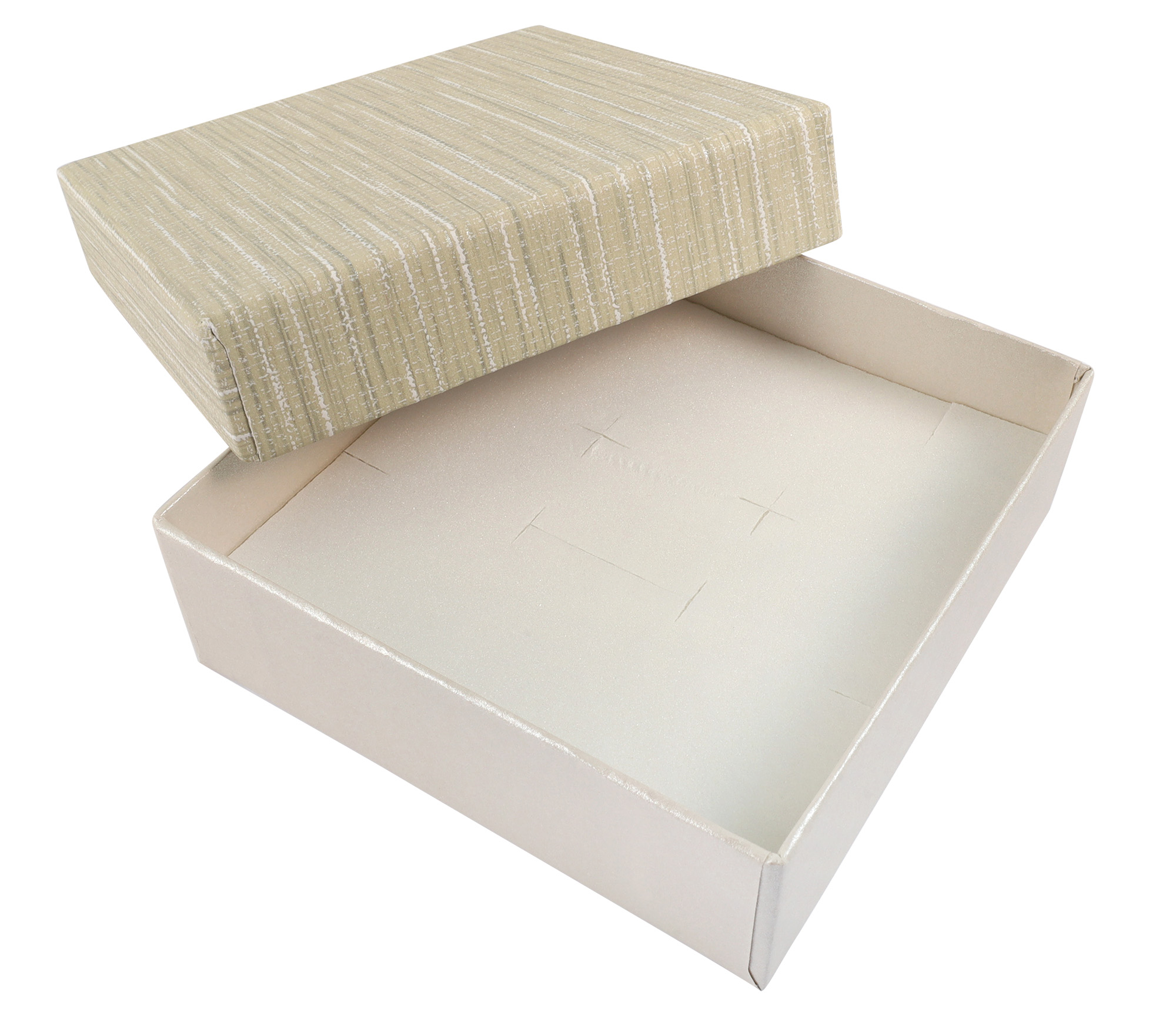 Papp Schmuckboxen, taupe, VE12, 9 x 9 cm