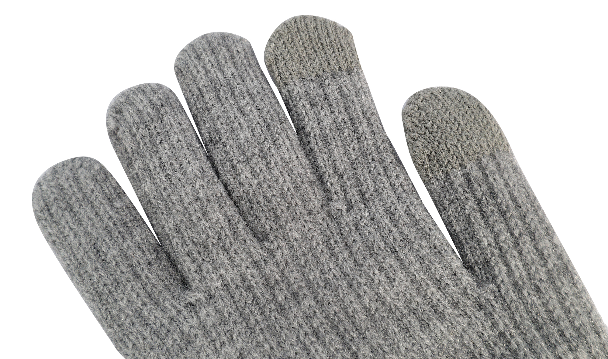 Damen-Handschuhe, Gr M, grau, Touch-Finger, 100% Polyester, VE-4