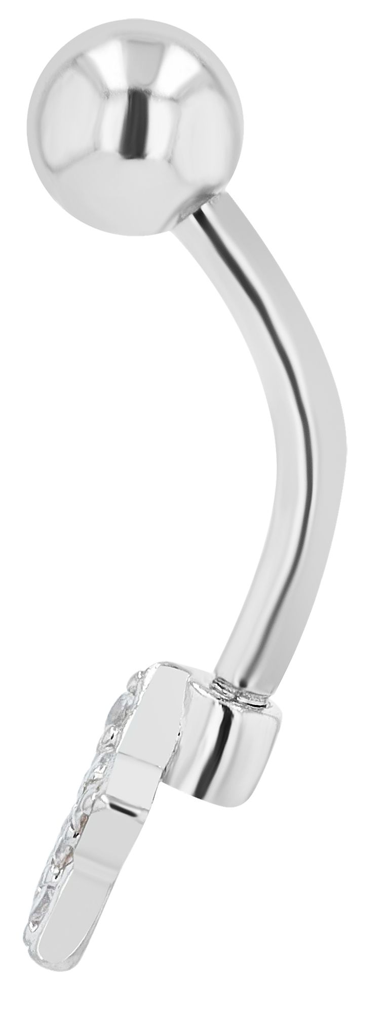 "Dori" 316L Edelstahl-Messing Bauchnabelpiercing, Stern, Stabstärke 1,6 mm/ Länge 11 mm
