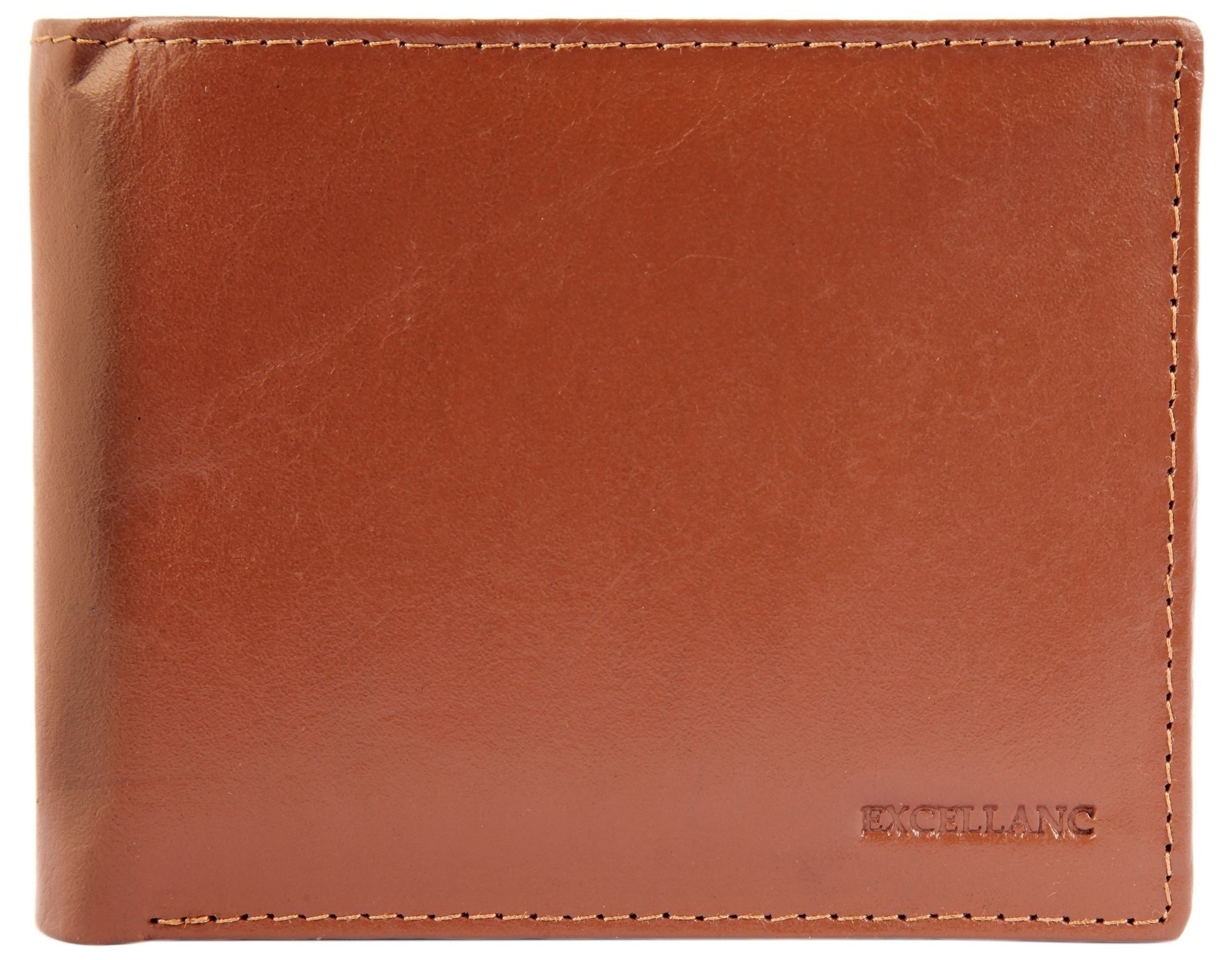 Excellanc Herren Geldbörse aus Echtleder in cognac. Format 12 x 10 cm.