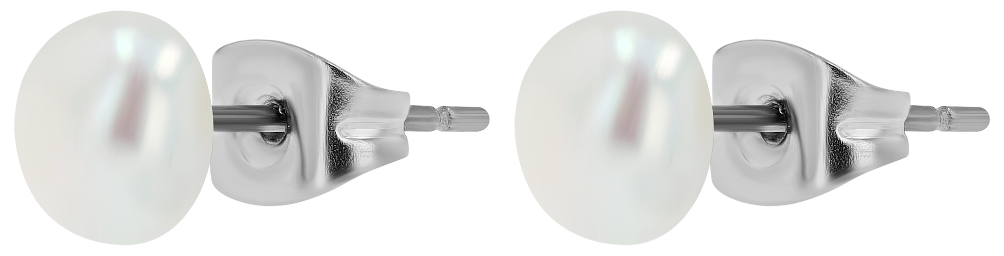 "Tita" Titan Ohrstecker mit Süßwasserperle, 6mm