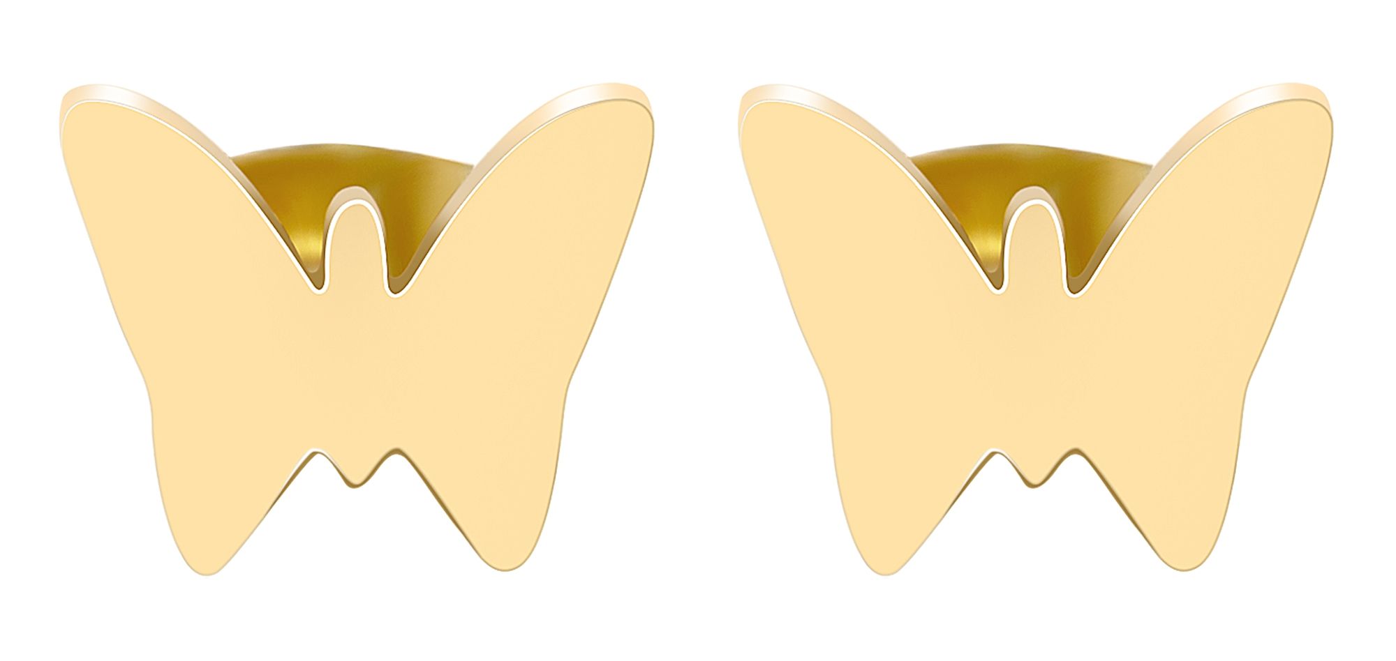Akzent Edelstahl Ohrstecker mit Schmeterling, IP Gold, goldfarbig