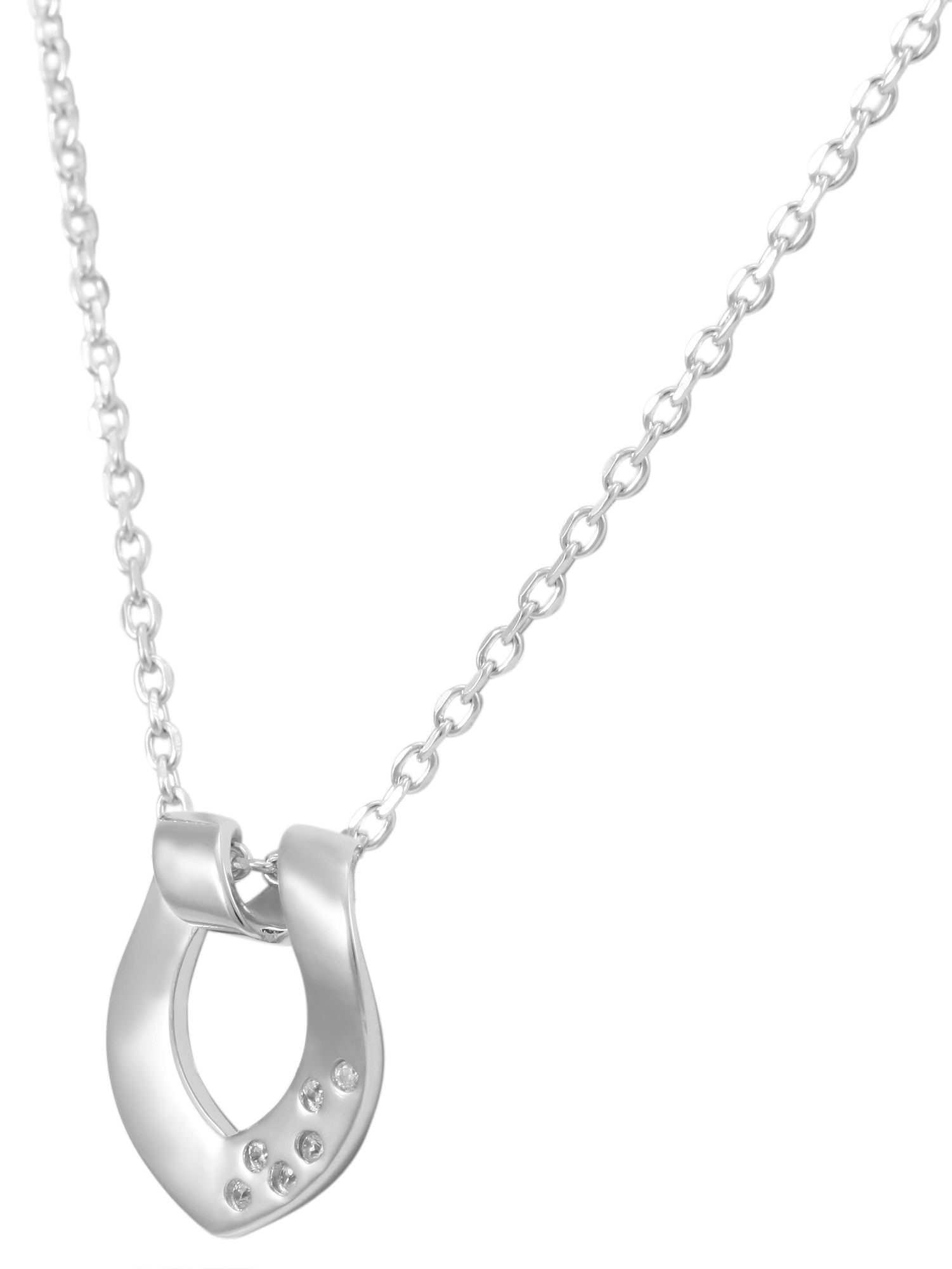 925/- Echt Silber Anhänger ohne Kette "Raelyn", zirkoniabesetztes Herz, 925/rhodiniert