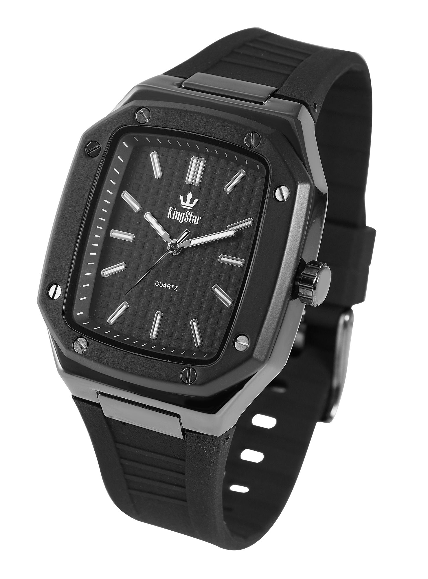 "Dozer" King Star Herrenuhr mit Silikonband, schwarz