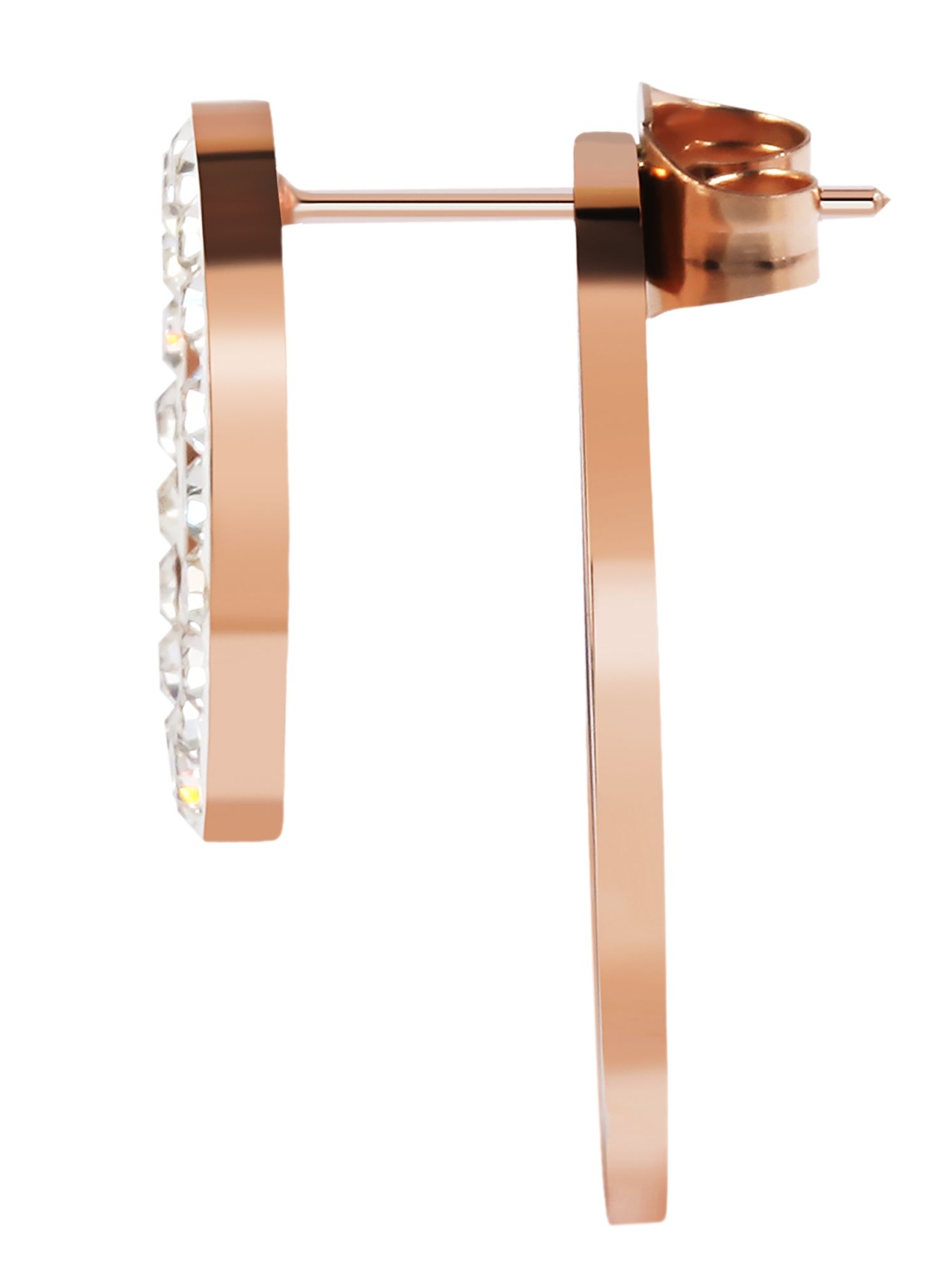 Akzent Ohrstecker, Edelstahl, Similibesatz, roségoldfarben
