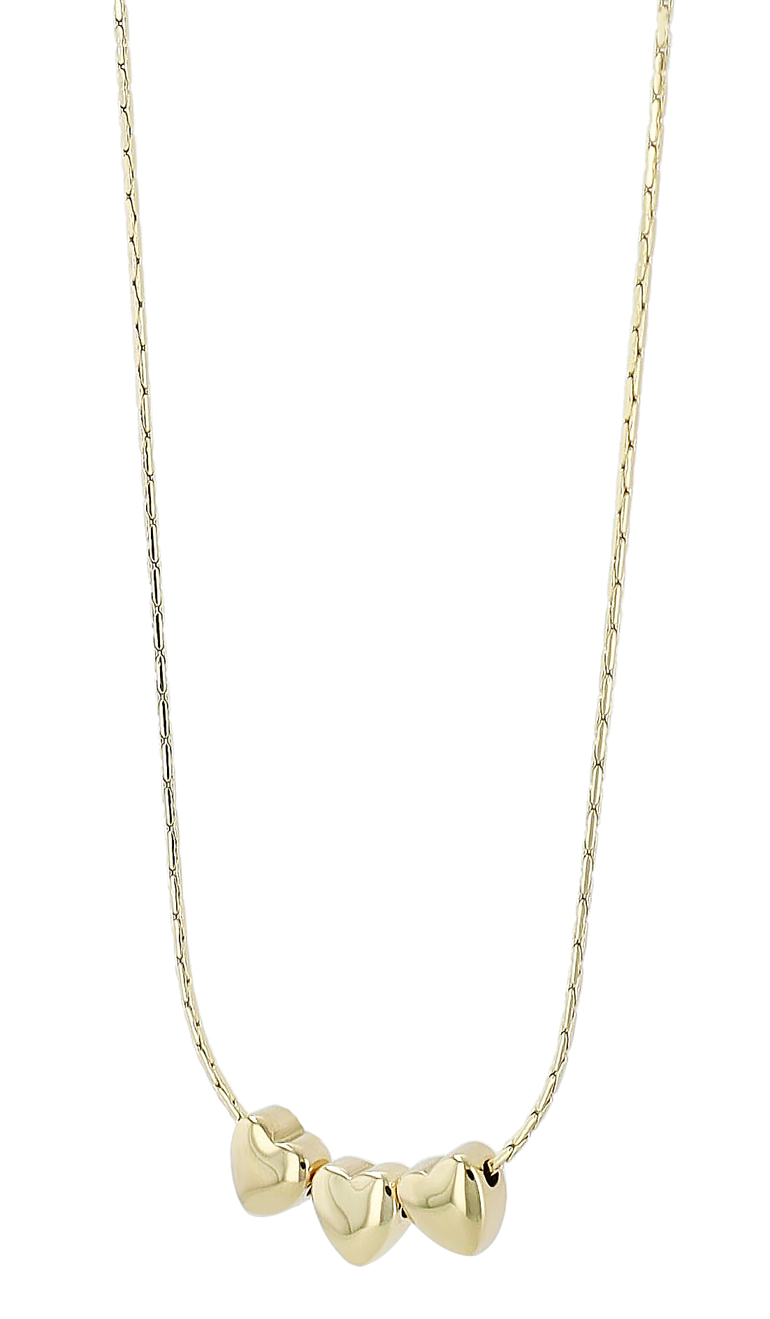 "Shenmi" Edelstahlkette mit Anhänger, Herz , 41 + 5 cm