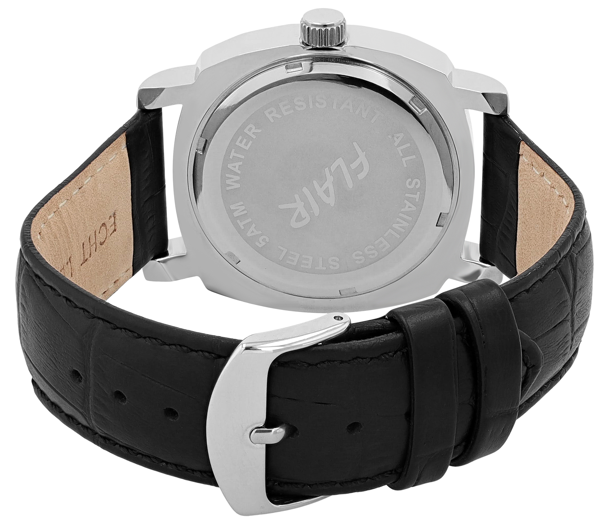 Flair Herrenuhr mit Echtlederarmband (Kroko-Optik)