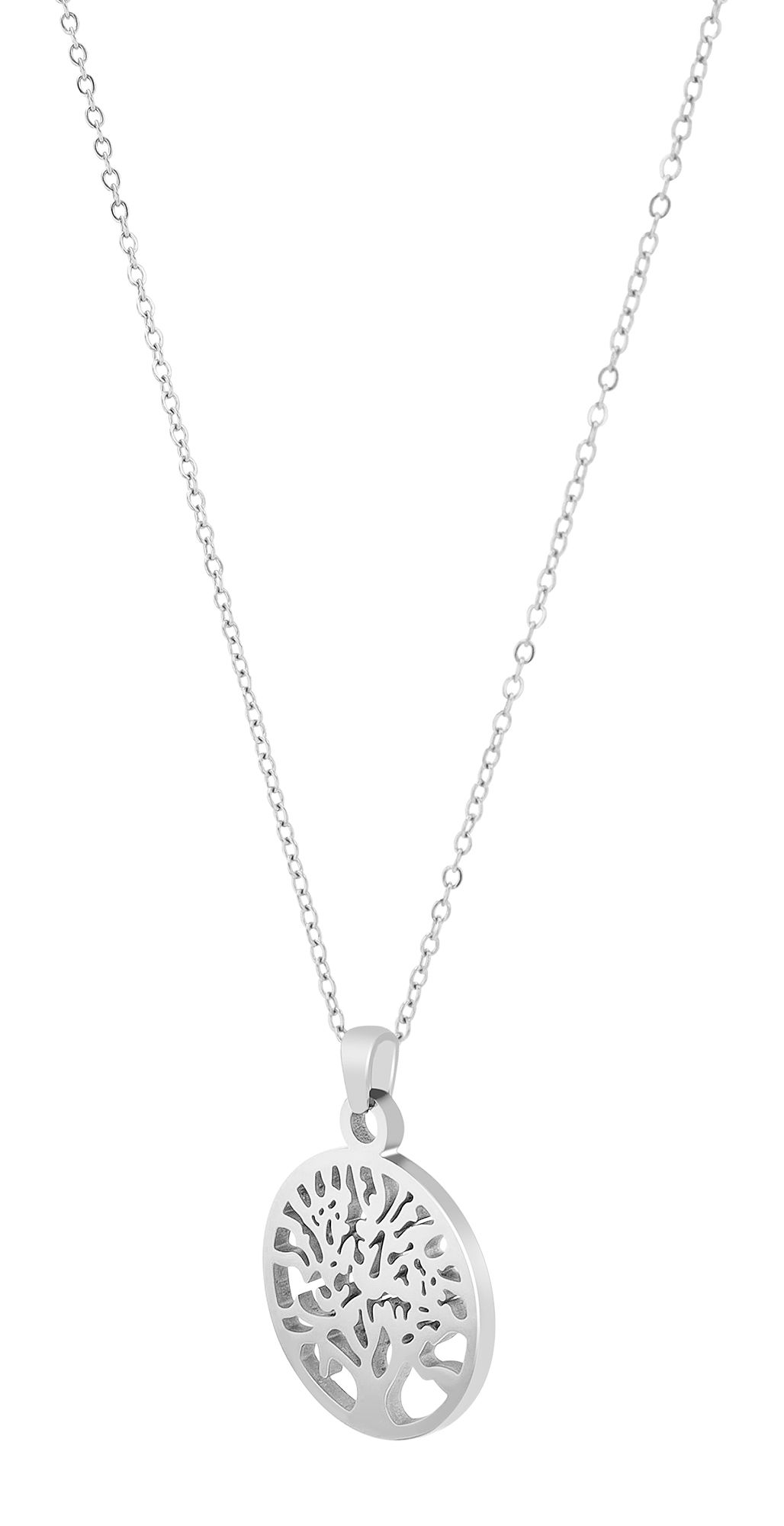 "Lanai" Edelstahl Schmuckset - Lebensbaum, (Kette 45 cm & Ohrstecker), silberfarben