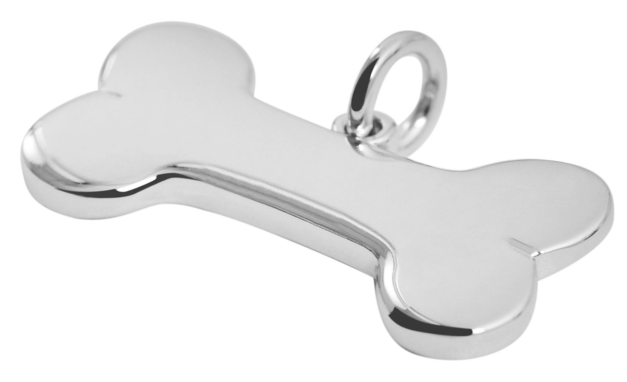 925/- Echt Silber Anhänger ohne Kette "Paige", Hundeknochen, 925/rhodiniert