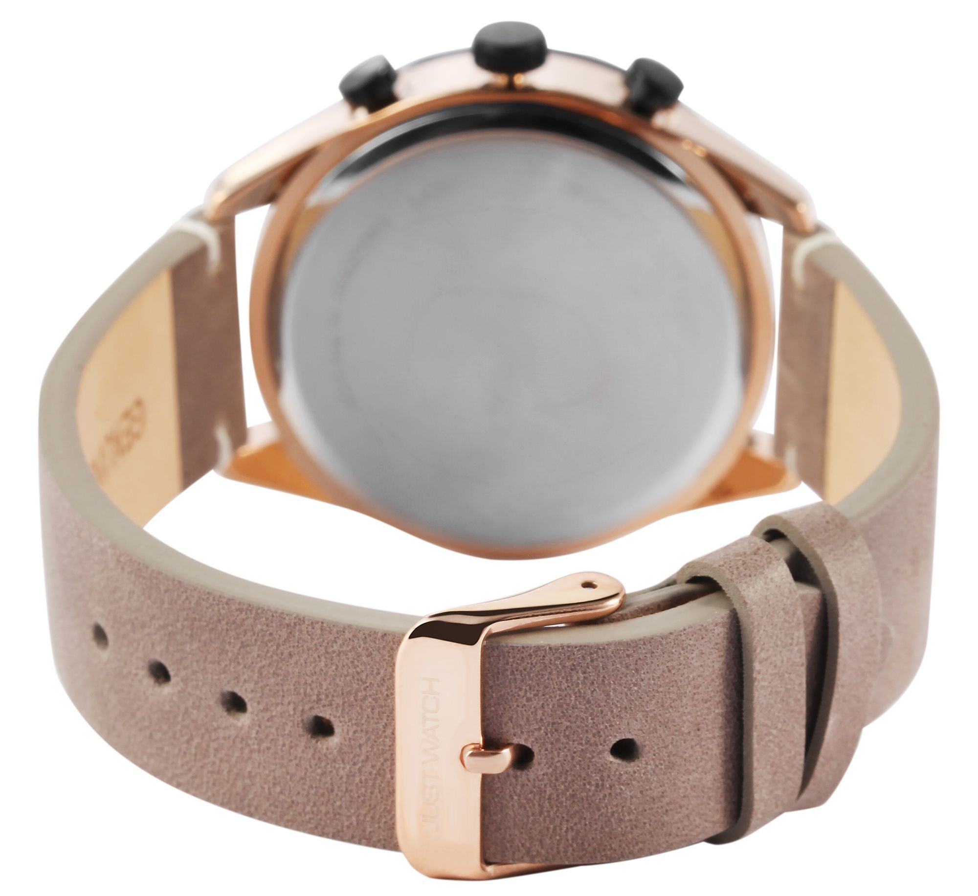 Just Watch Herrenchronograph "Theodor" mit Echtlederarmband, taupe/roségoldfarben