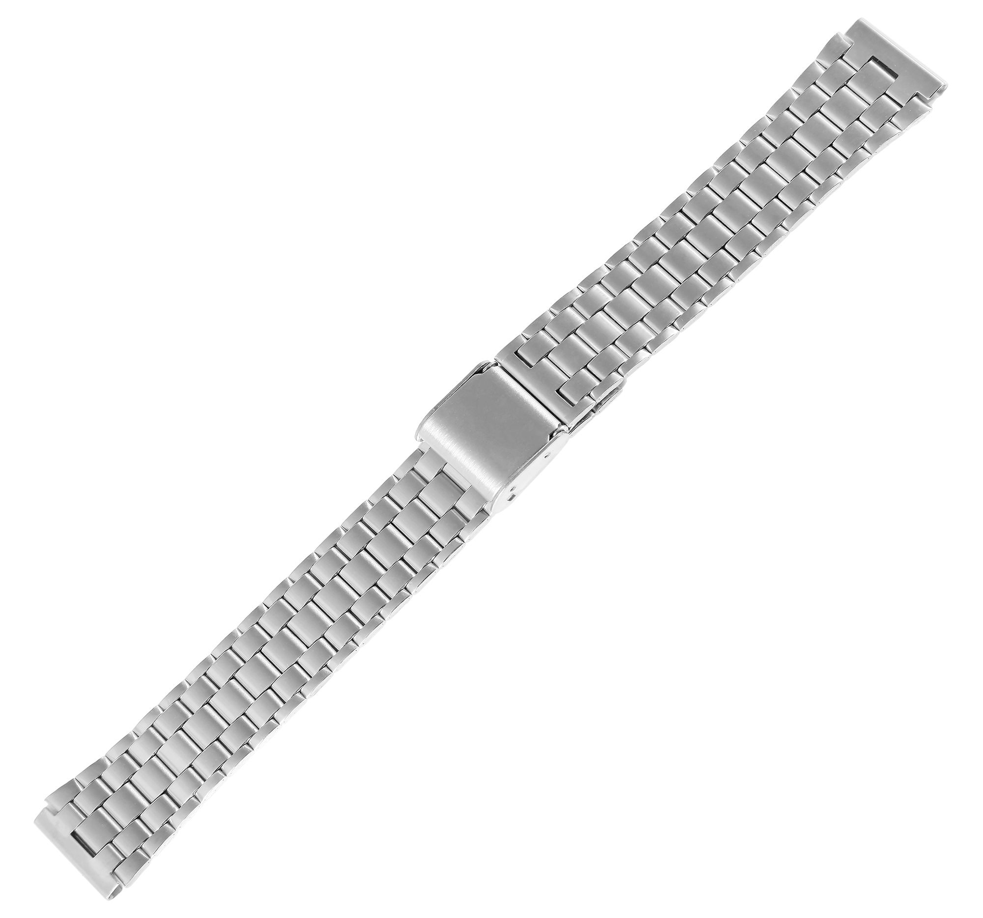 Edelstahl Uhrenarmband, silberfarbig, 16 mm