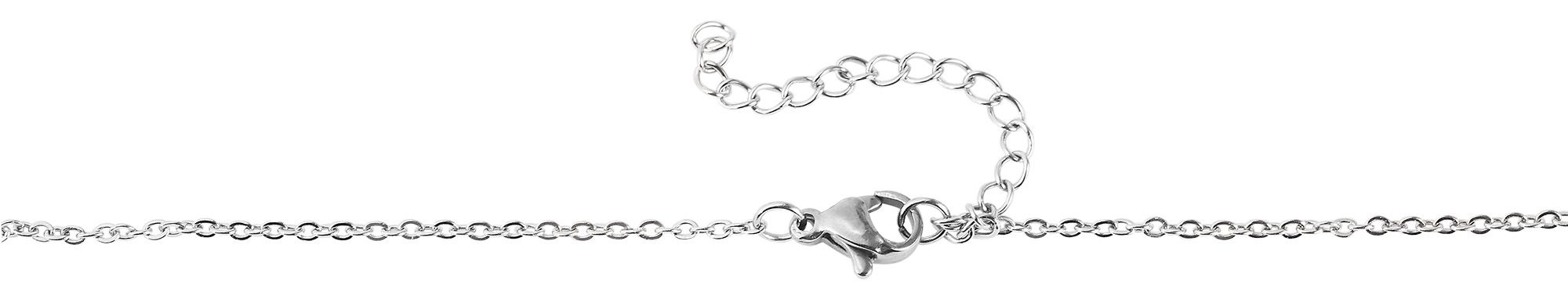 Akzent Edelstahl Schmuckset, Kette und Ohrringe, 43+5 cm, silberfarbig