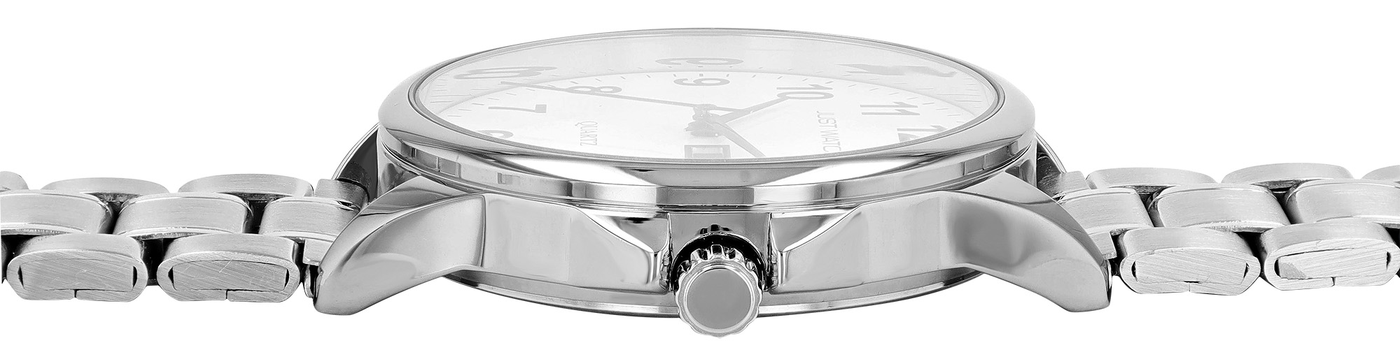 Just Watch "Paul" Herrenuhr Ø 39 mm, Edelstahlband, silberfarben/ weiß