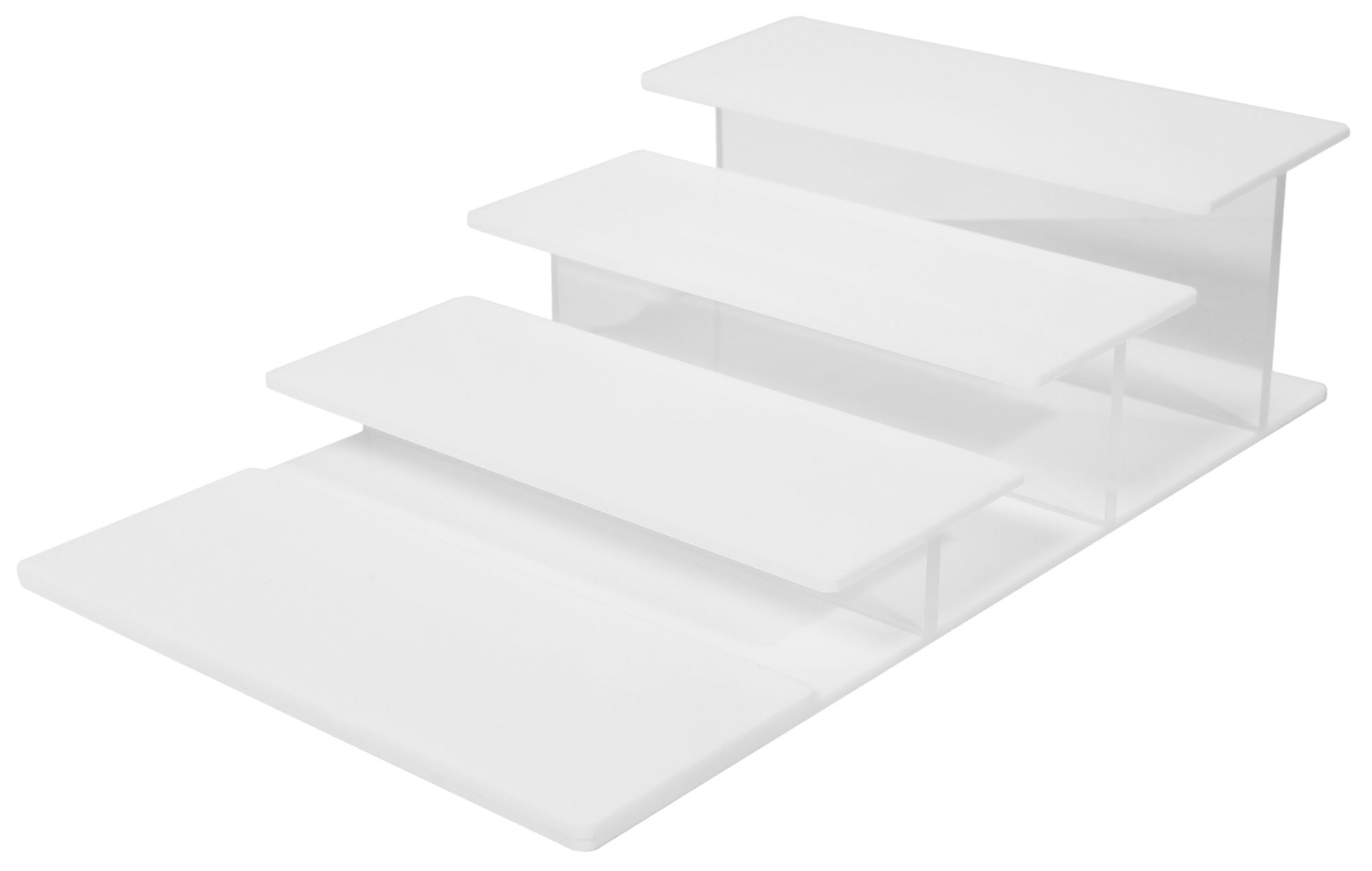 Display, Kunststoff, weiß, vierstufig, 28 cm x 17 cm x 7 cm