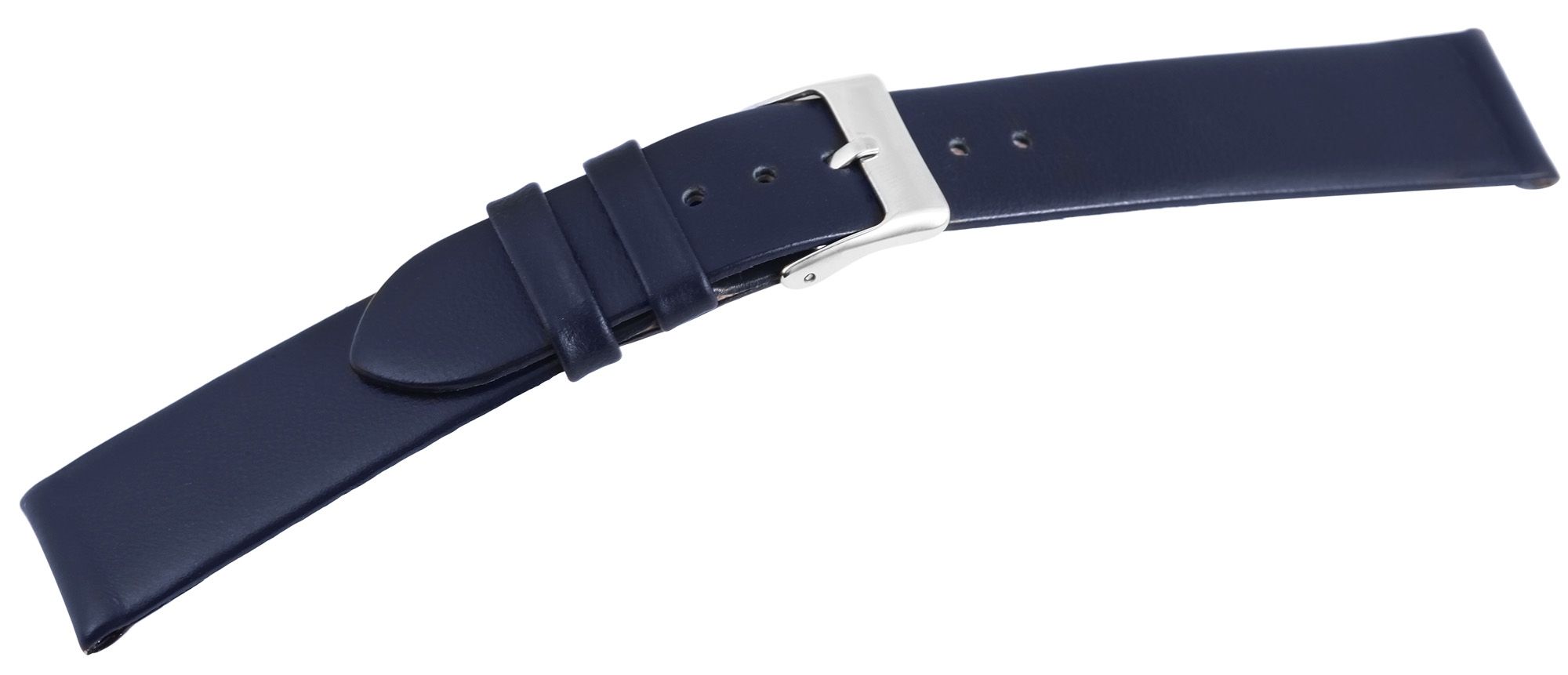 Echtleder-Uhrenarmband, dunkelblau, 18 mm