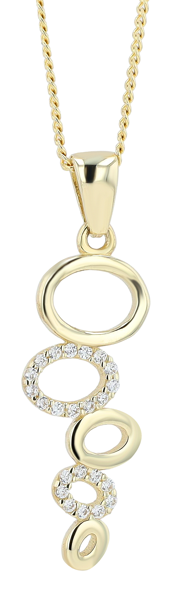 333/- Gold Anhänger "Askja" ohne Kette, Zirkoniabesatz, Gelbgold, 8 Karat