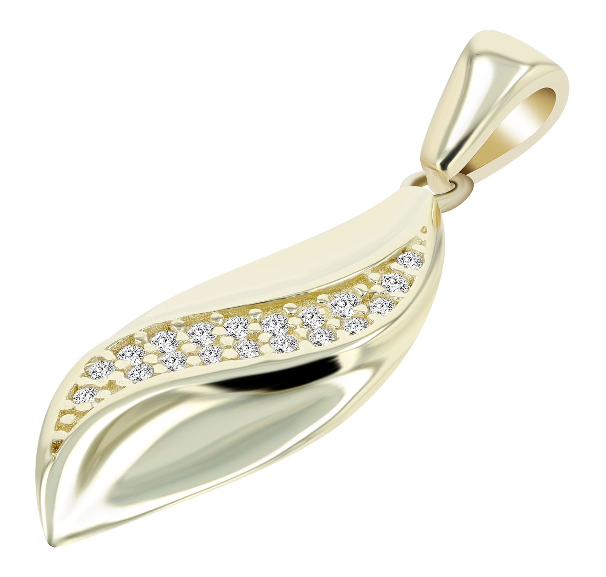 333/- Gold Anhänger "Ebba" mit Zirkoniabesatz ohne Kette, 8 Karat, Gelbgold