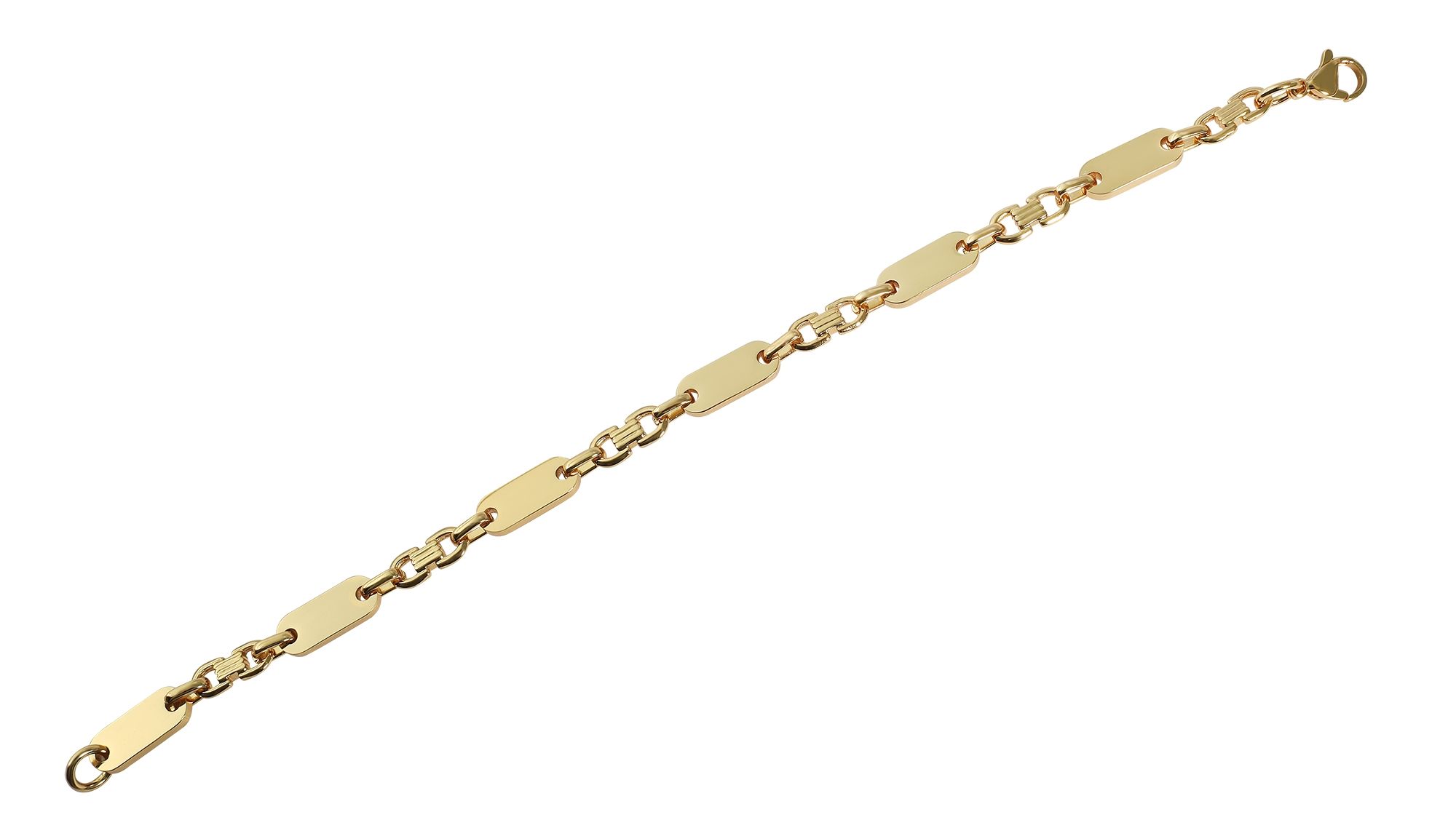 "Immi" Edelstahl Plattenarmband, goldfarben, 19 cm/ 6 mm